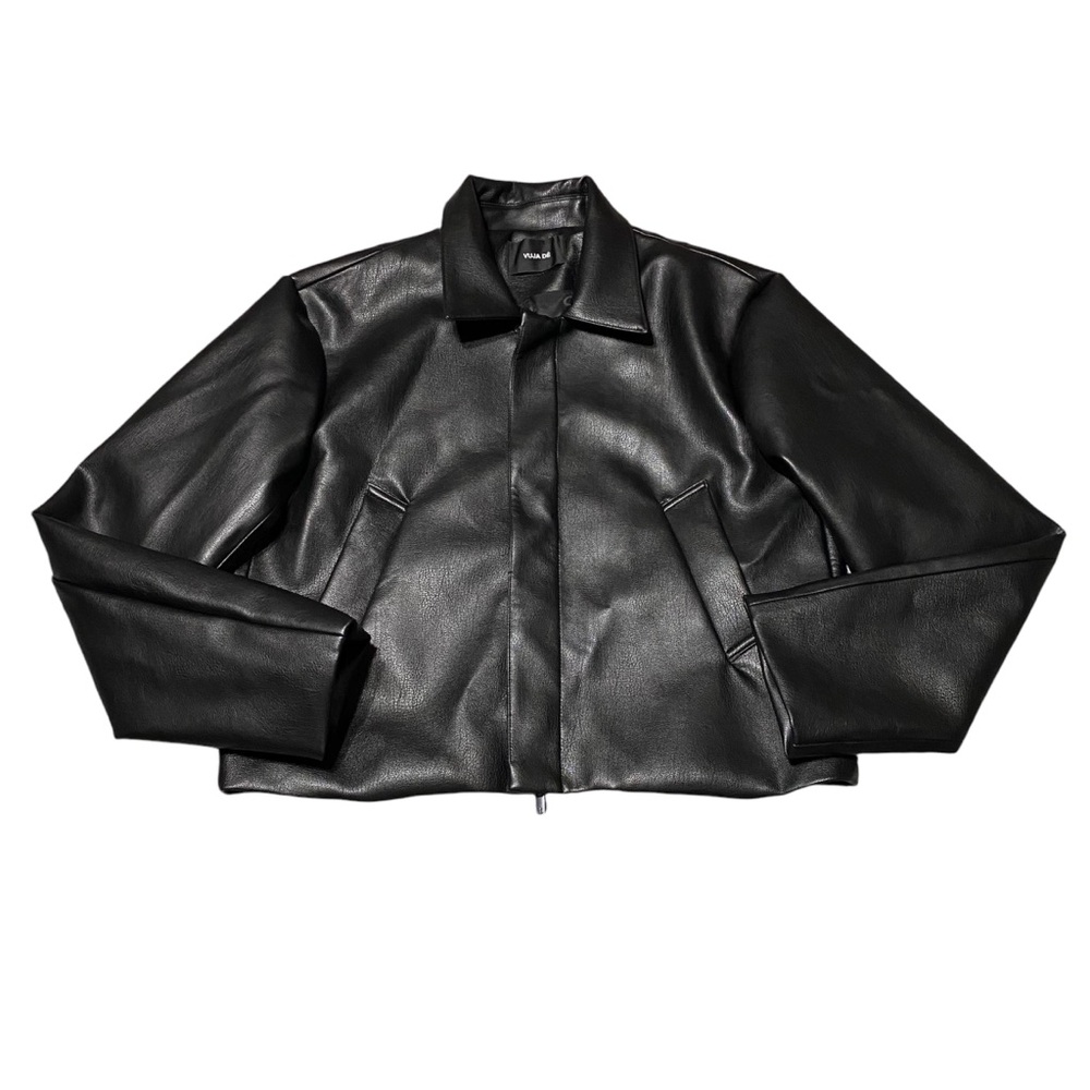 Vintage Style Cowhide Vuja de Kenijima Leather Jacket Casual Coat Unisex Small
